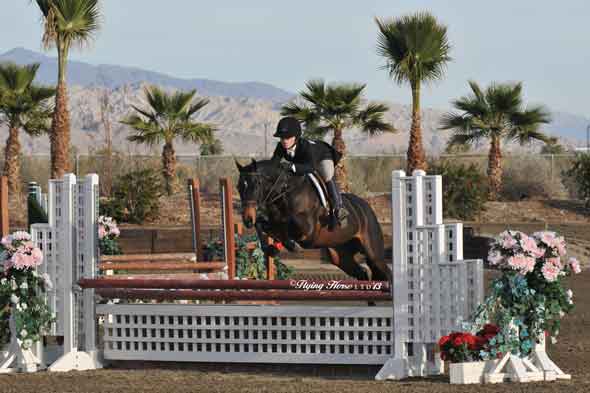 Alivia Hart and her pony Maybelline, on course at HITS.