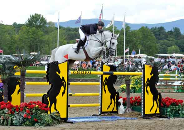 McLain Ward and his grey steed Antares F on course at HITS.